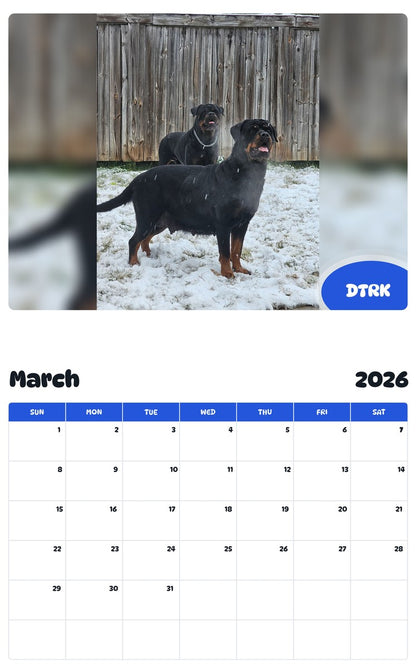 November 2025 - October 2026 DTRK - Pawidols Pet Calendar
