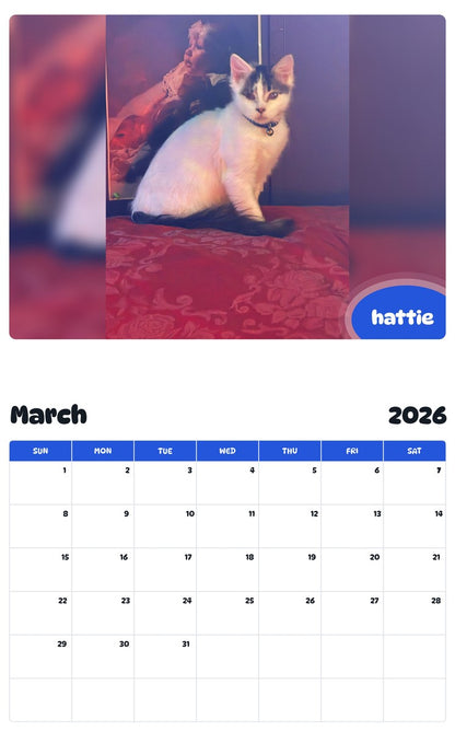 November 2025 - October 2026 hattie - Pawidols Pet Calendar