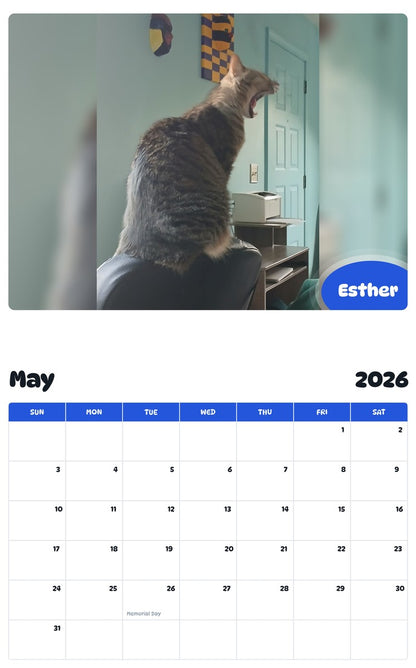 2026 - 2027 Esther - Pawidols Pet Calendar