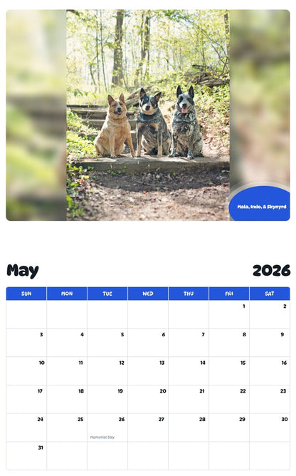 2026 - 2027 Mala, Indo, & Skynyrd - Pawidols Pet Calendar