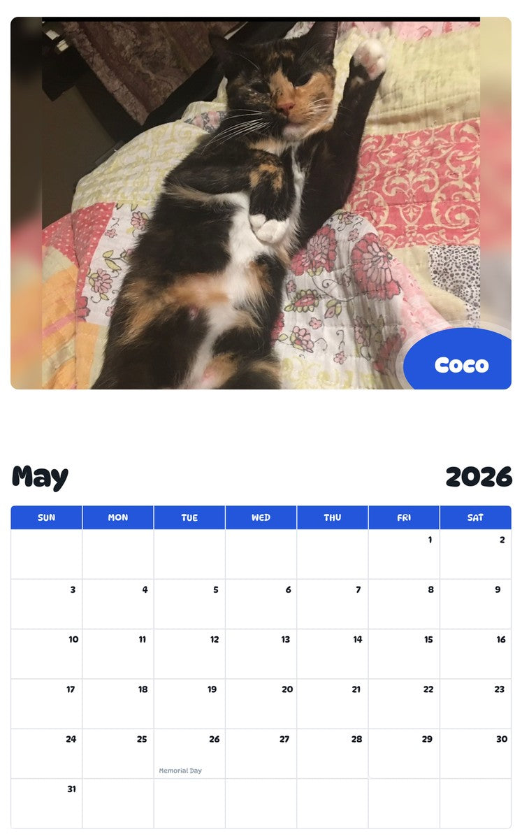 2026 - 2027 Coco - Pawidols Pet Calendar