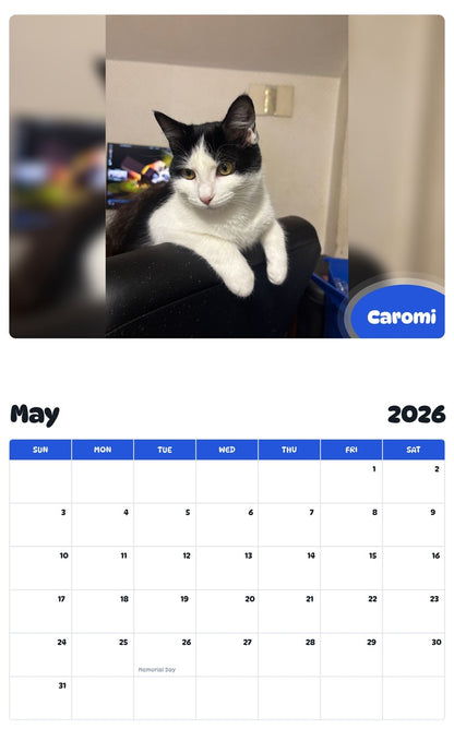 2026 - 2027 Caromi - Pawidols Pet Calendar