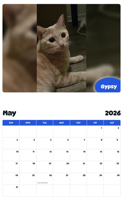 2026 - 2027 Gypsy - Pawidols Pet Calendar