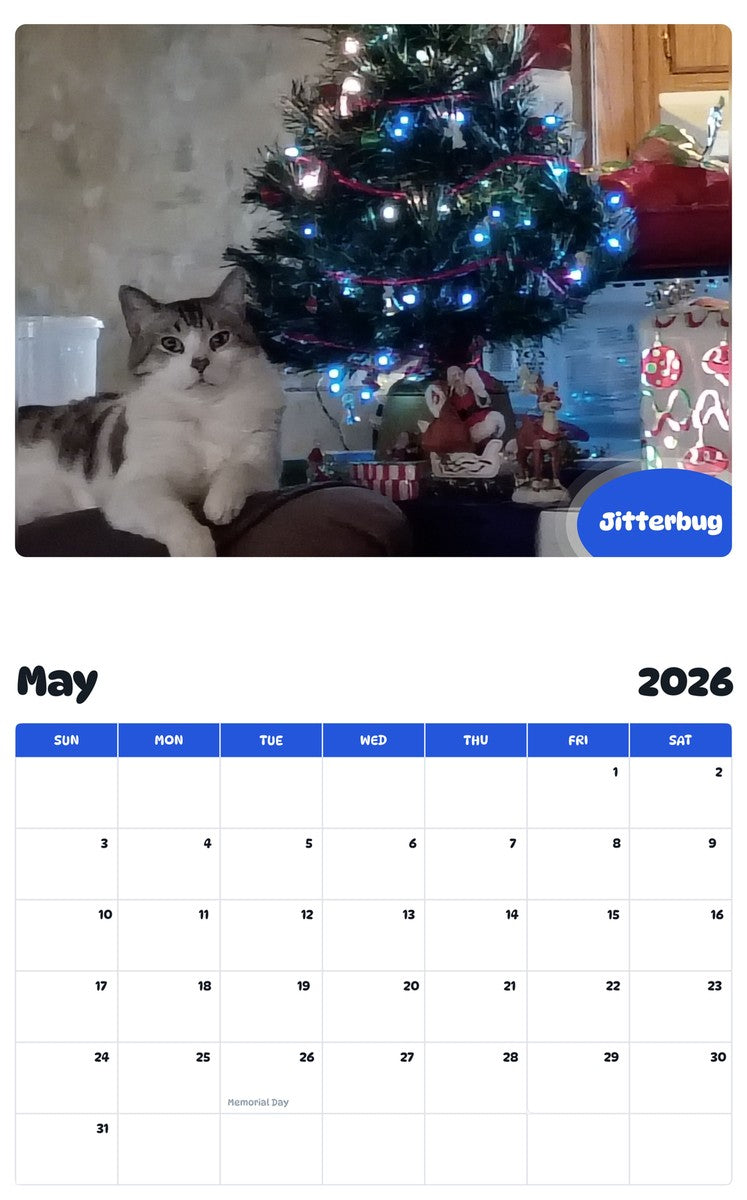 2026 - 2027 Jitterbug - Pawidols Pet Calendar