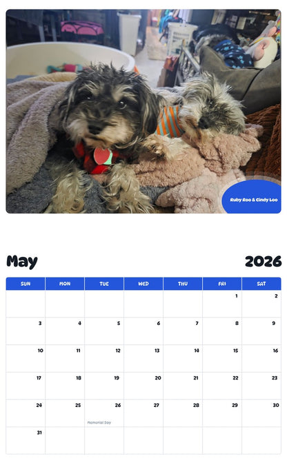 2026 - 2027 Ruby Roo & Cindy Loo - Pawidols Pet Calendar