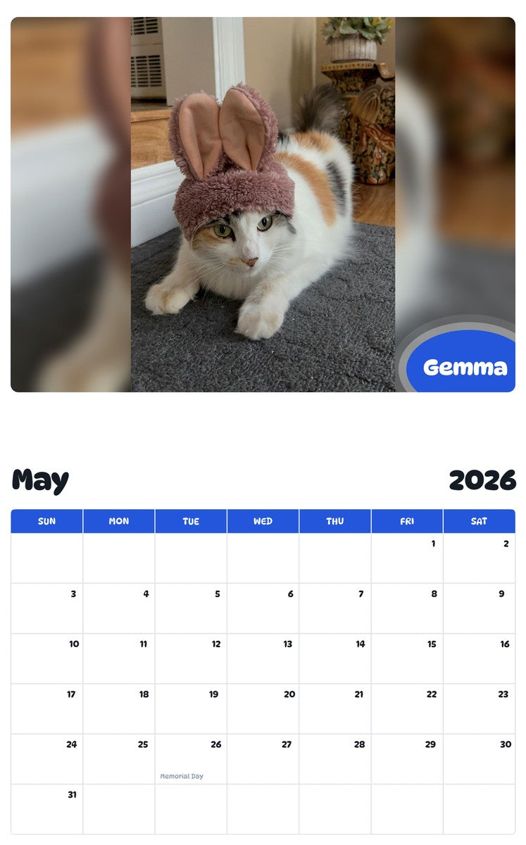 2026 - 2027 Gemma - Pawidols Pet Calendar