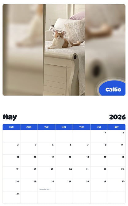 2026 - 2027 Callie - Pawidols Pet Calendar