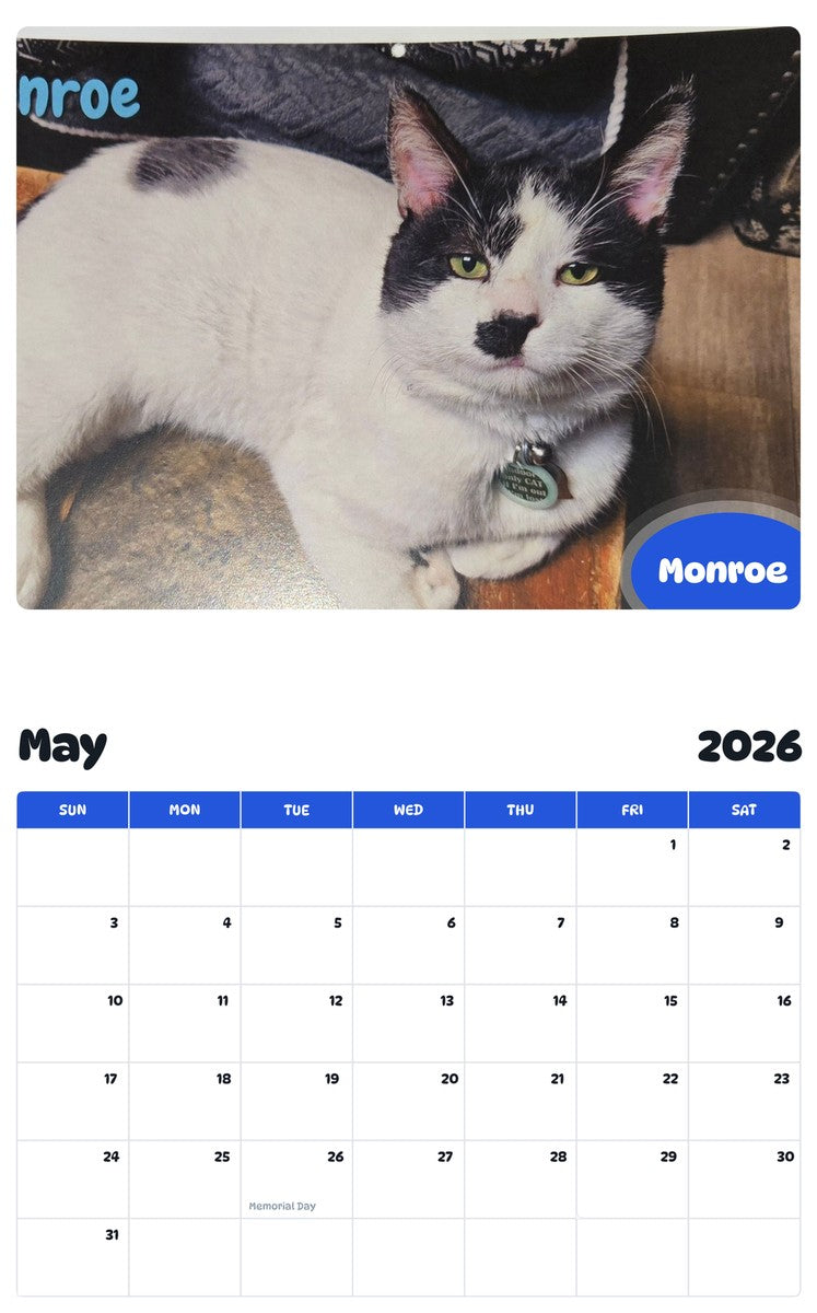 2026 - 2027 Monroe - Pawidols Pet Calendar