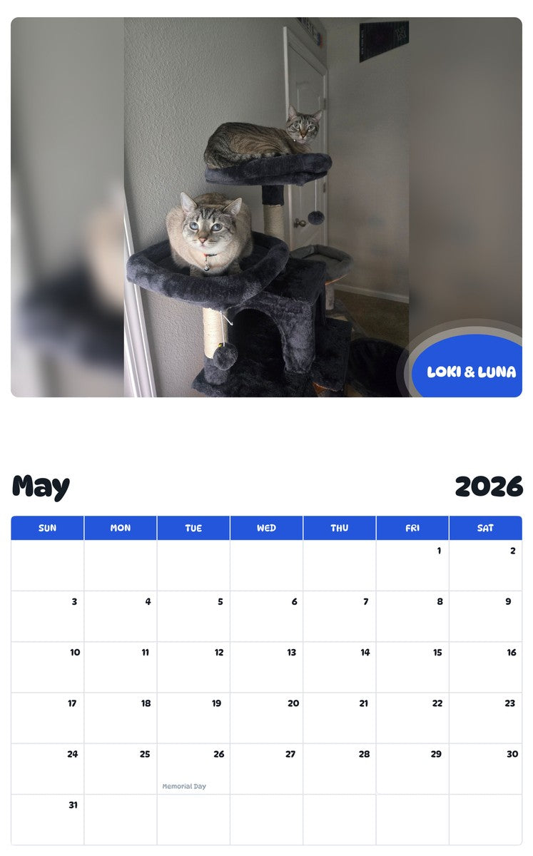2026 - 2027 LOKI & LUNA - Pawidols Pet Calendar