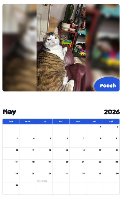 2026 - 2027 Pooch - Pawidols Pet Calendar
