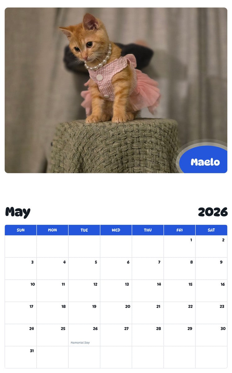 2026 - 2027 Maelo - Pawidols Pet Calendar