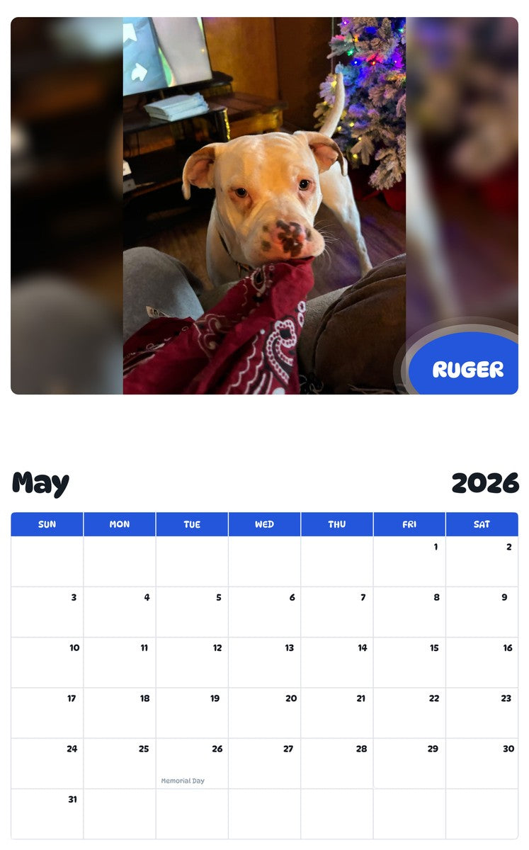 2026 - 2027 RUGER - Pawidols Pet Calendar