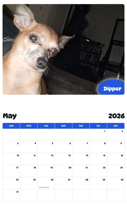 2026 - 2027 Dipper - Pawidols Pet Calendar