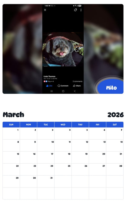 November 2025 - October 2026 Milo - Pawidols Pet Calendar
