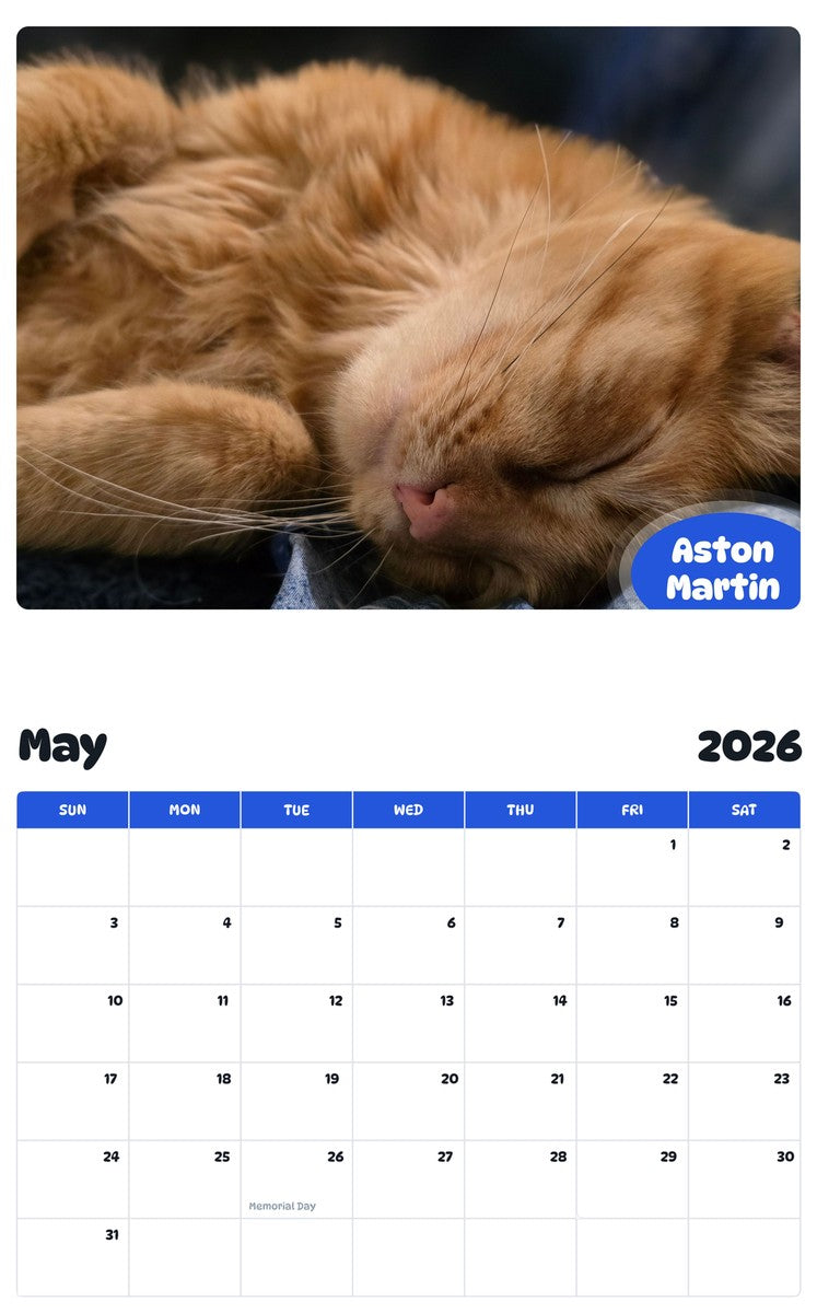 2026 - 2027 Aston Martin - Pawidols Pet Calendar