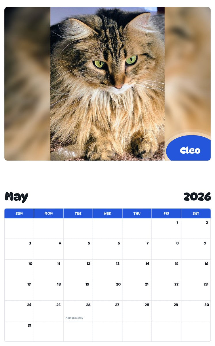 2026 - 2027 Cleo - Pawidols Pet Calendar