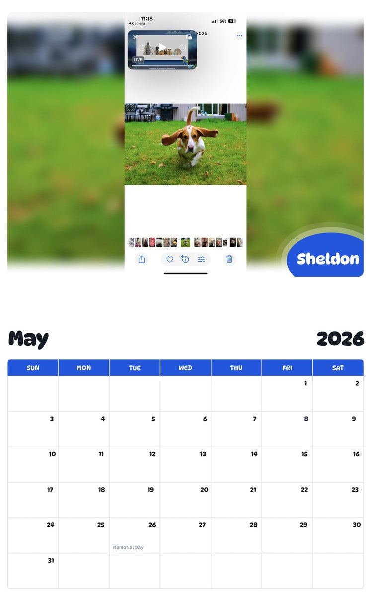 2026 - 2027 Sheldon - Pawidols Pet Calendar