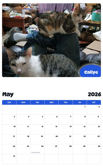 2026 - 2027 Callye - Pawidols Pet Calendar