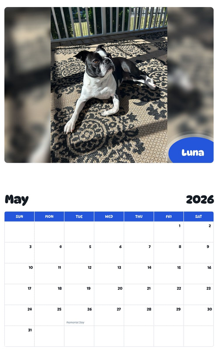 2026 - 2027 Luna - Pawidols Pet Calendar