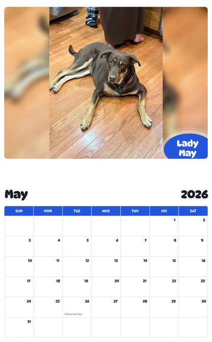 2026 - 2027 Lady May - Pawidols Pet Calendar