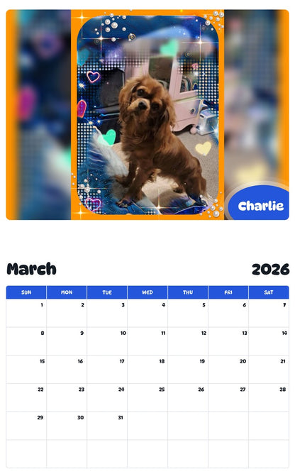 November 2025 - October 2026 Charlie - Pawidols Pet Calendar