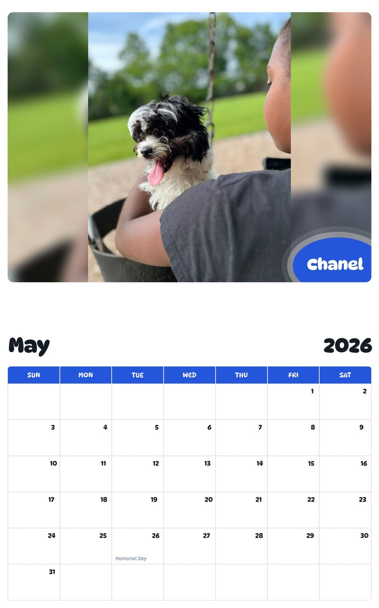 2026 - 2027 Chanel - Pawidols Pet Calendar