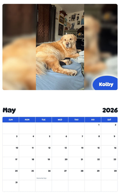 2026 - 2027 Kolby - Pawidols Pet Calendar