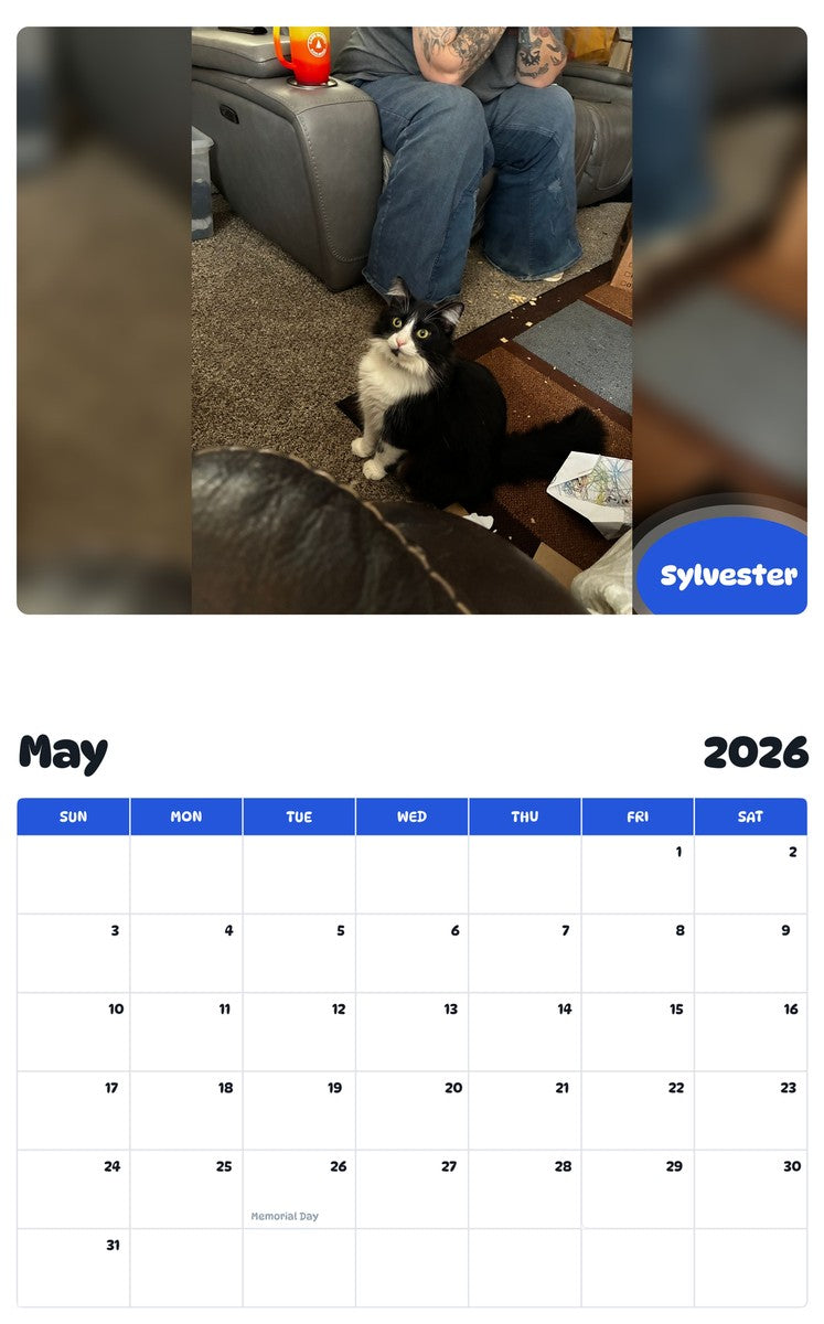 2026 - 2027 Sylvester - Pawidols Pet Calendar