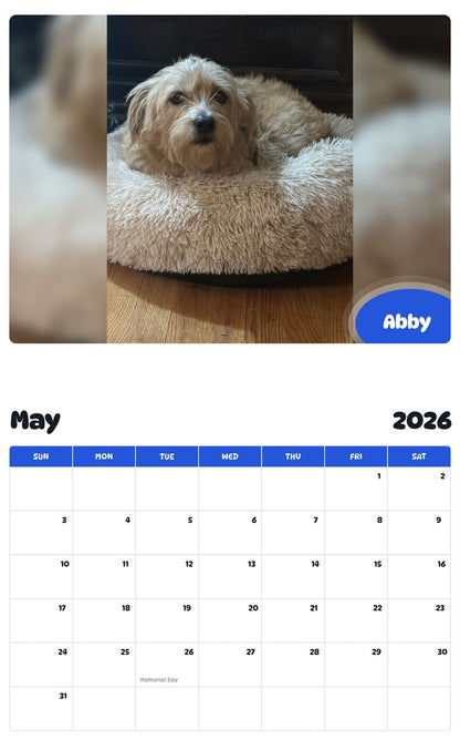 2026 - 2027 Abby - Pawidols Pet Calendar