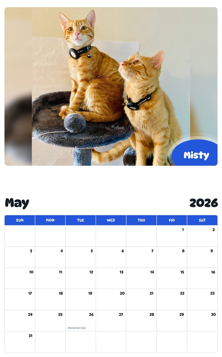 2026 - 2027 Misty - Pawidols Pet Calendar