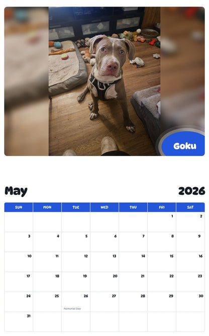 2026 - 2027 Goku - Pawidols Pet Calendar