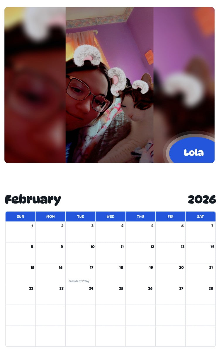 October 2025 - September 2026 Lola - Pawidols Pet Calendar