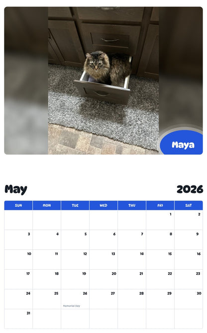 2026 - 2027 Maya - Pawidols Pet Calendar