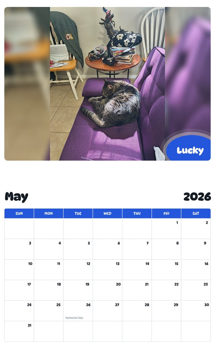 2026 - 2027 Lucky - Pawidols Pet Calendar