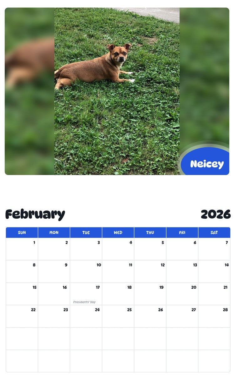 October 2025 - September 2026 Neicey - Pawidols Pet Calendar