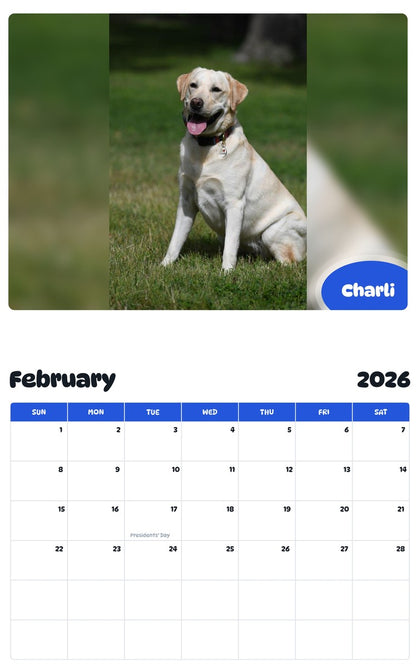 October 2025 - September 2026 Charli - Pawidols Pet Calendar