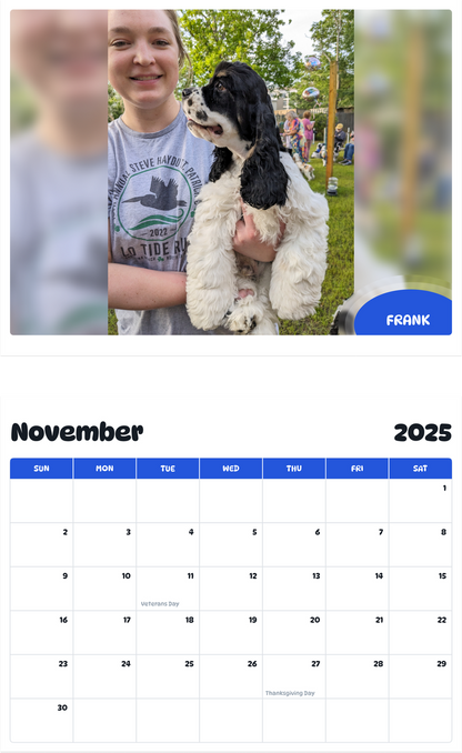 July 2025 - June 2026 Frank - Pawidols Pet Calendar