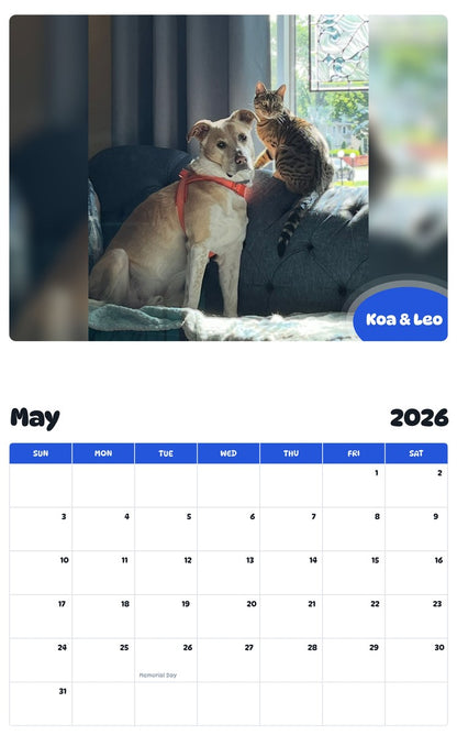 2026 - 2027 Koa & Leo - Pawidols Pet Calendar