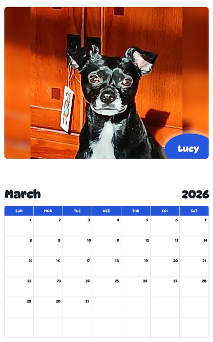 November 2025 - October 2026 Lucy - Pawidols Pet Calendar