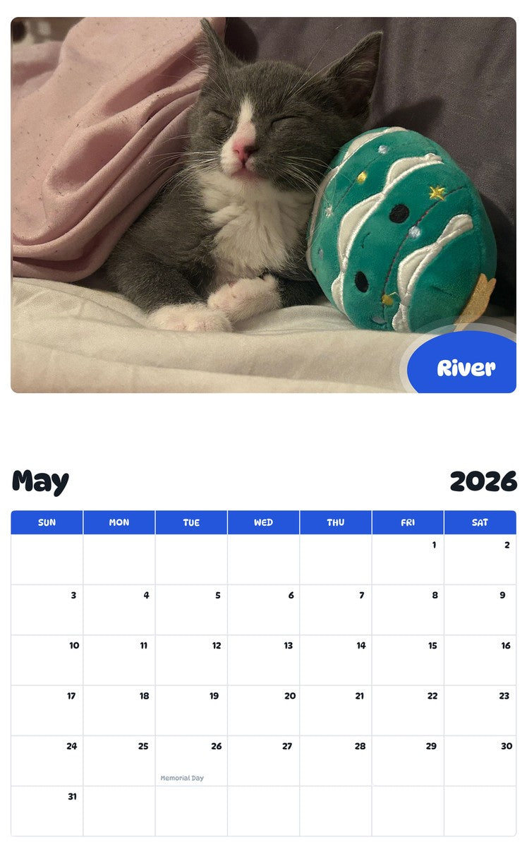 2026 - 2027 River - Pawidols Pet Calendar