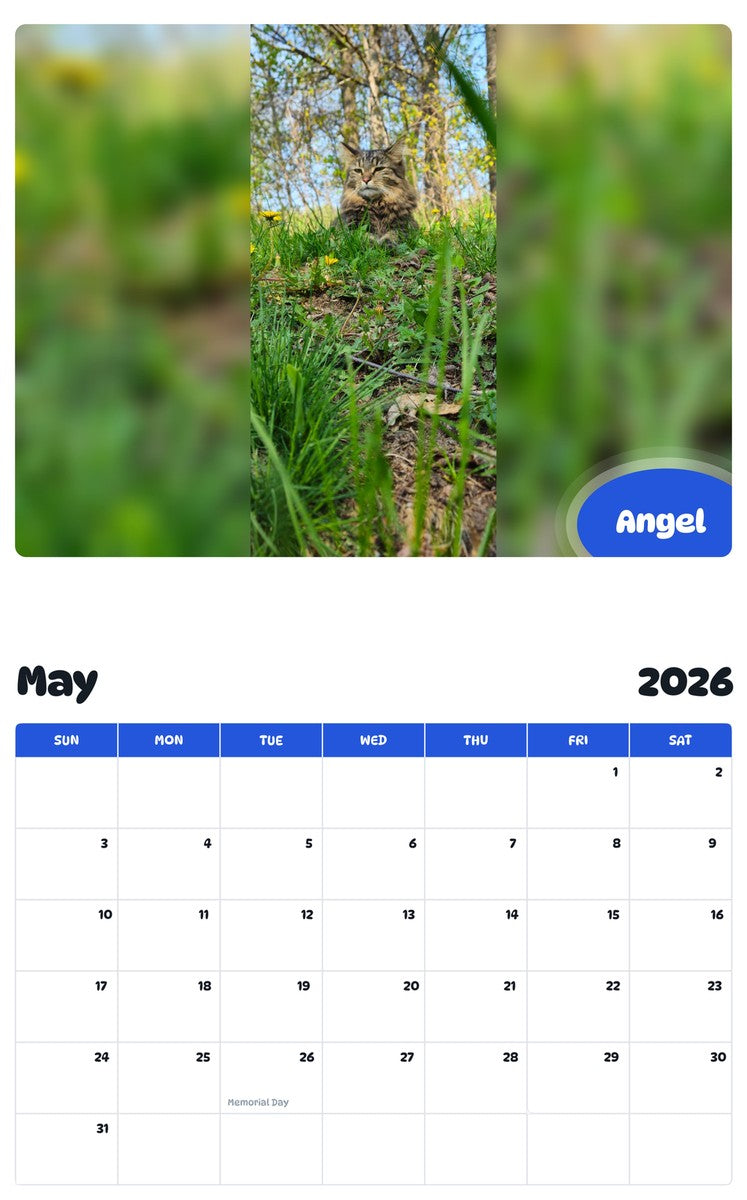 2026 - 2027 Angel - Pawidols Pet Calendar