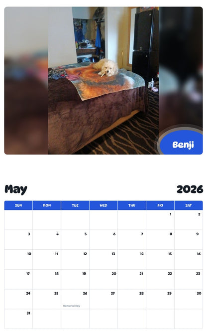 2026 - 2027 Benji - Pawidols Pet Calendar