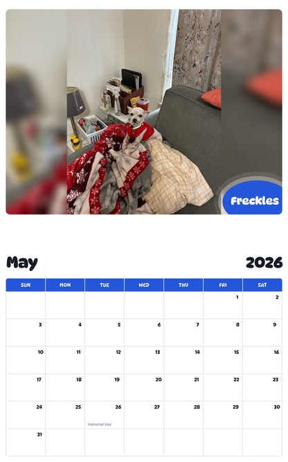 2026 - 2027 Freckles - Pawidols Pet Calendar