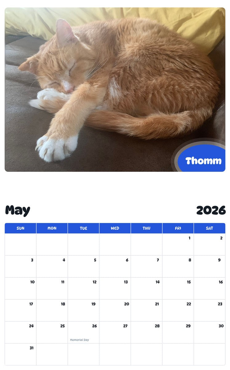 2026 - 2027 Thomm - Pawidols Pet Calendar