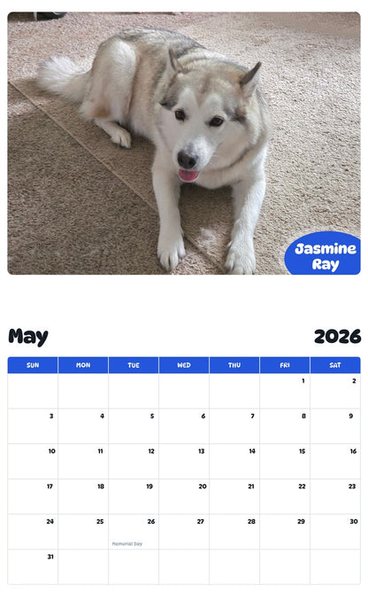 2026 - 2027 Jasmine Ray - Pawidols Pet Calendar