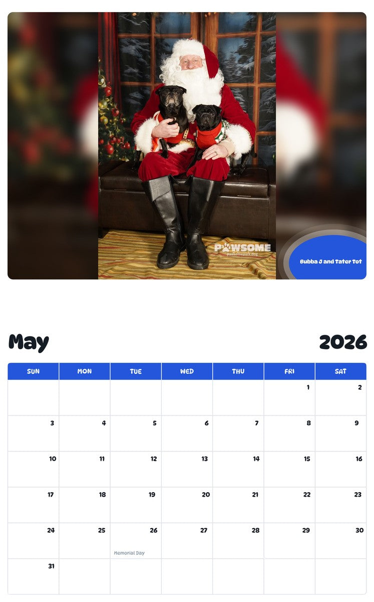 2026 - 2027 Bubba J and Tater Tot - Pawidols Pet Calendar