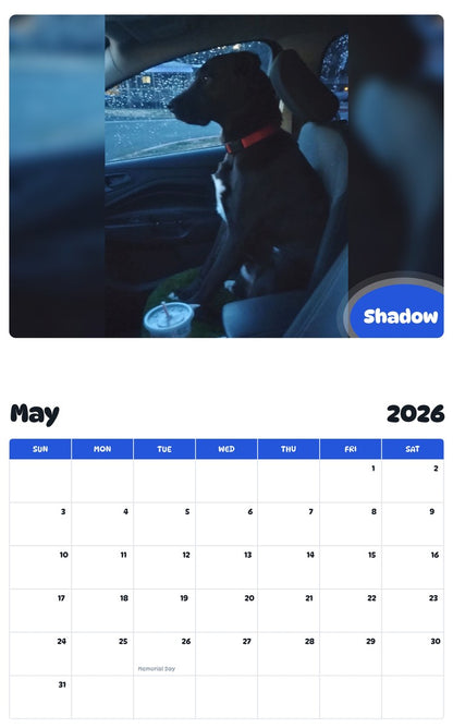 2026 - 2027 Shadow - Pawidols Pet Calendar