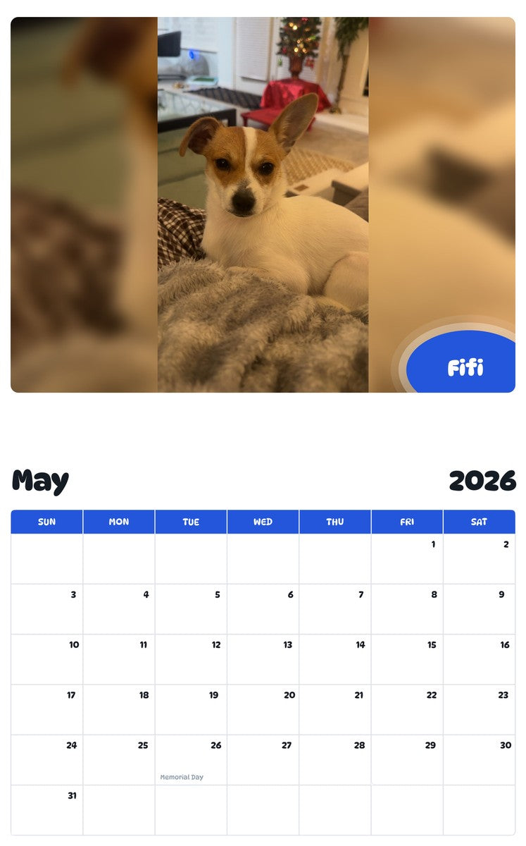 2026 - 2027 Fifi - Pawidols Pet Calendar