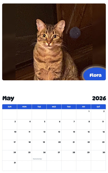 2026 - 2027 Flora - Pawidols Pet Calendar