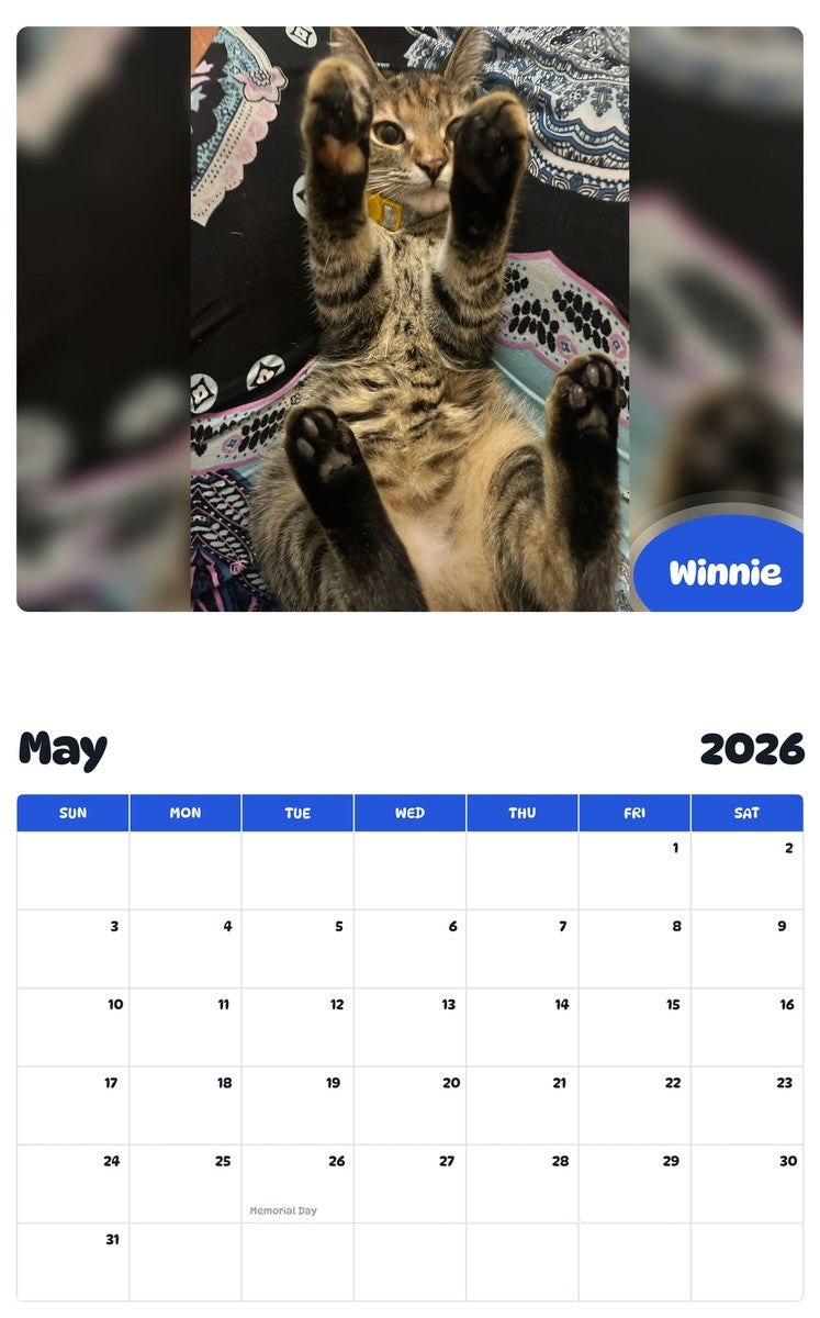 2026 - 2027 Winnie - Pawidols Pet Calendar
